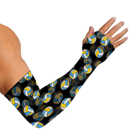 Volleyball Pattern Print Sun Protection Arm Sleeves
