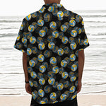 Volleyball Pattern Print Textured Short Sleeve Shirt