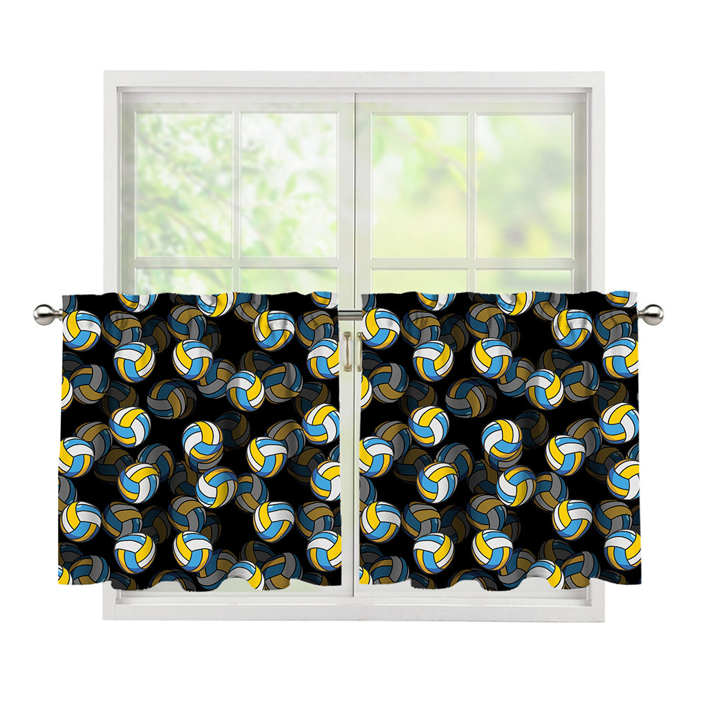 Volleyball Pattern Print Tier Curtains