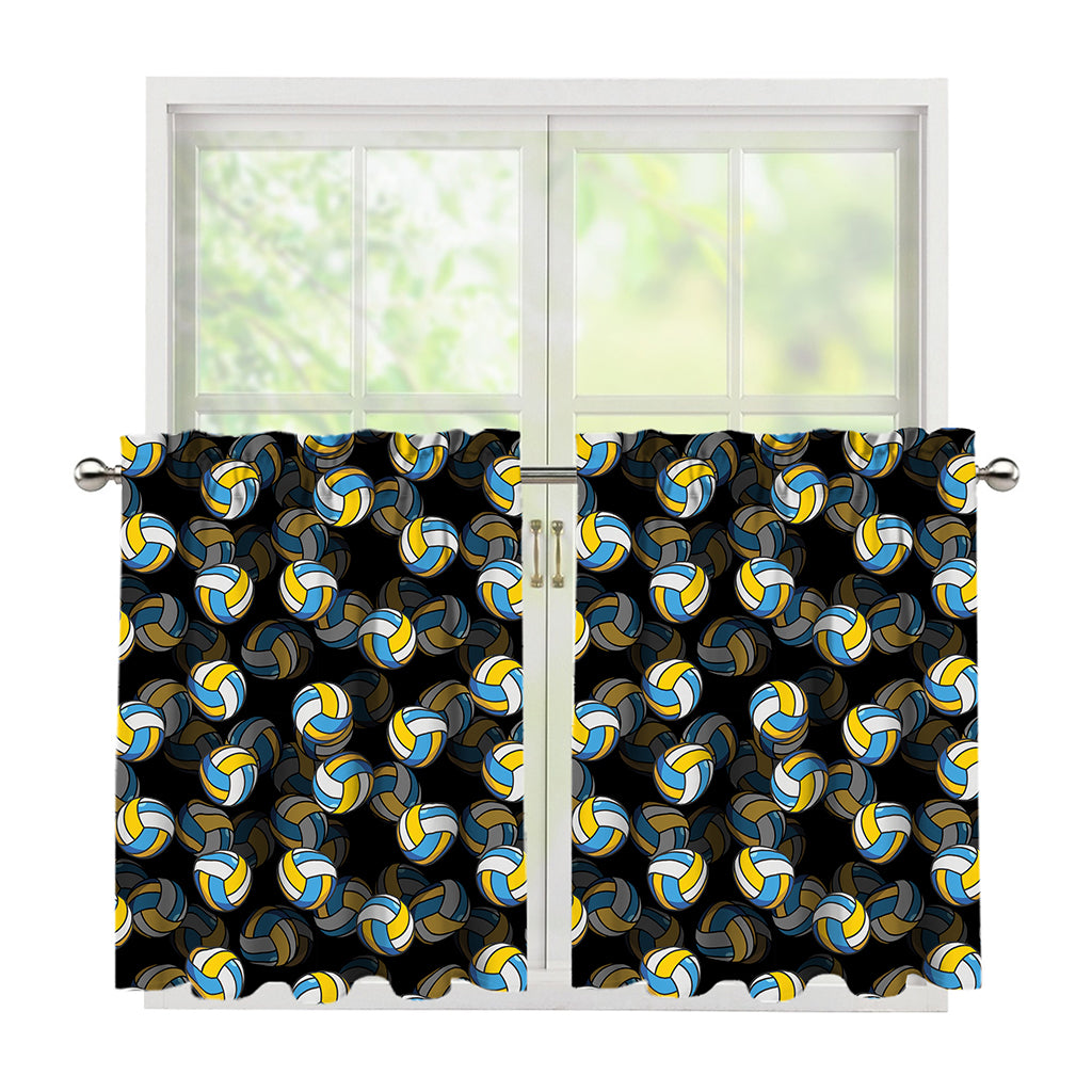 Volleyball Pattern Print Tier Curtains