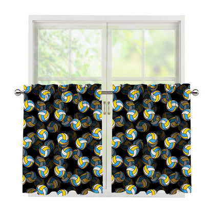 Volleyball Pattern Print Tier Curtains