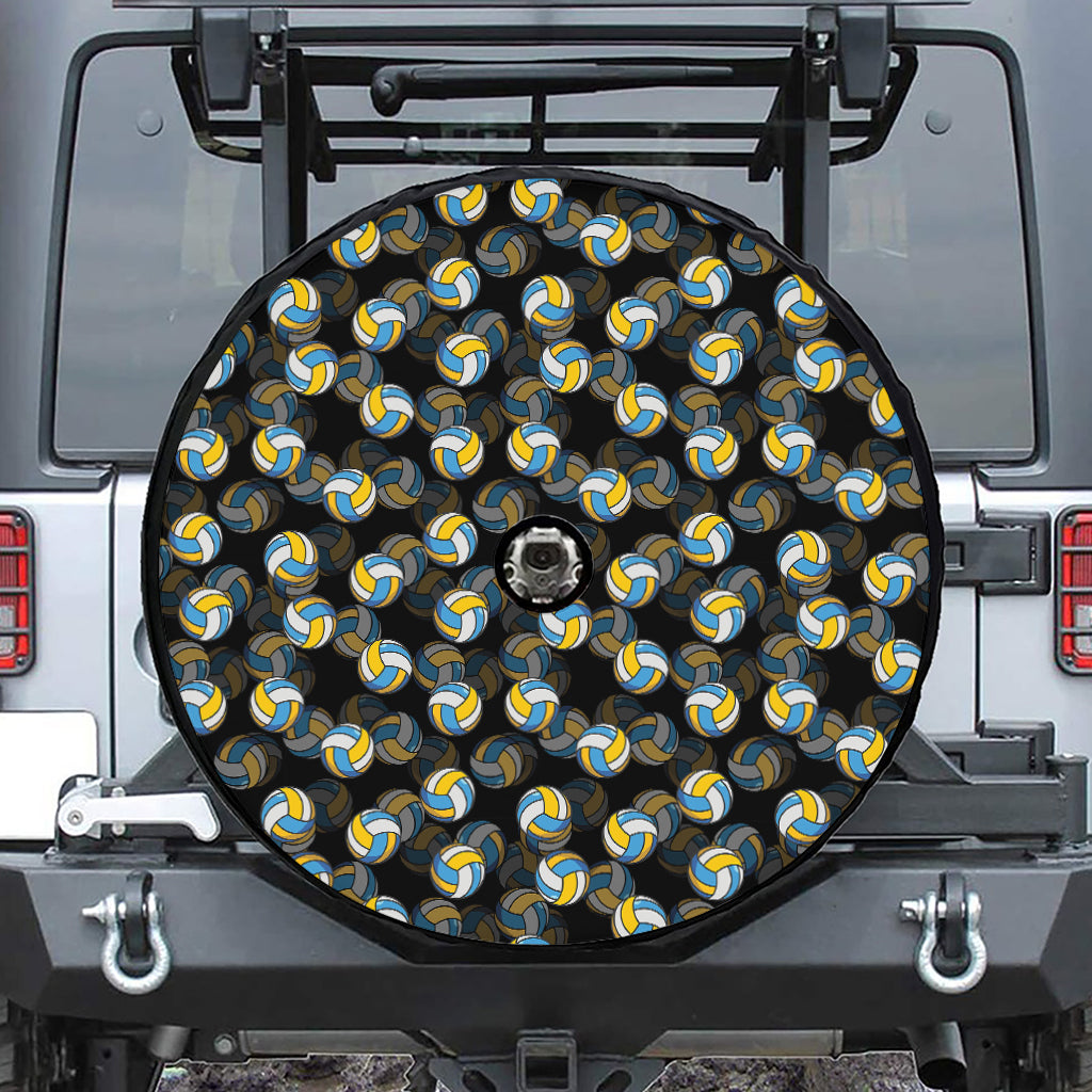 Volleyball Pattern Print Tire Cover With Camera Hole