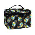 Volleyball Pattern Print Travel Makeup Bag