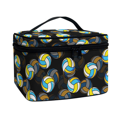 Volleyball Pattern Print Travel Makeup Bag