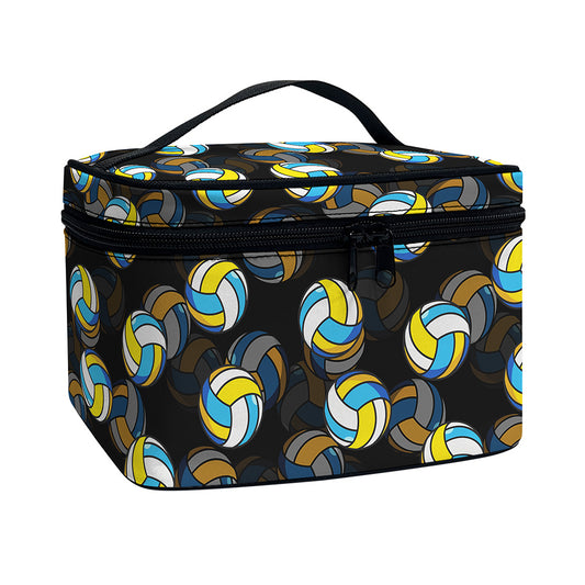 Volleyball Pattern Print Travel Makeup Bag