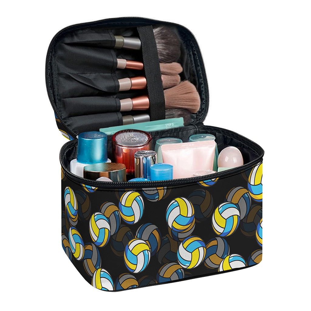 Volleyball Pattern Print Travel Makeup Bag