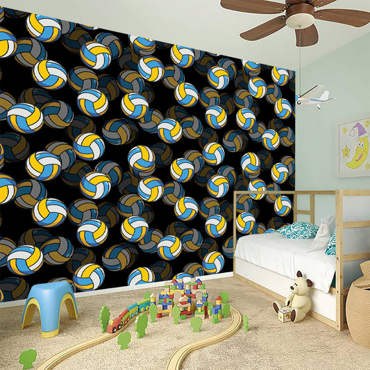 Volleyball Pattern Print Wall Sticker