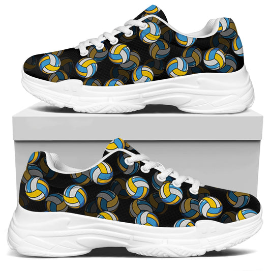 Volleyball Pattern Print White Chunky Shoes