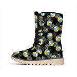 Volleyball Pattern Print Winter Boots