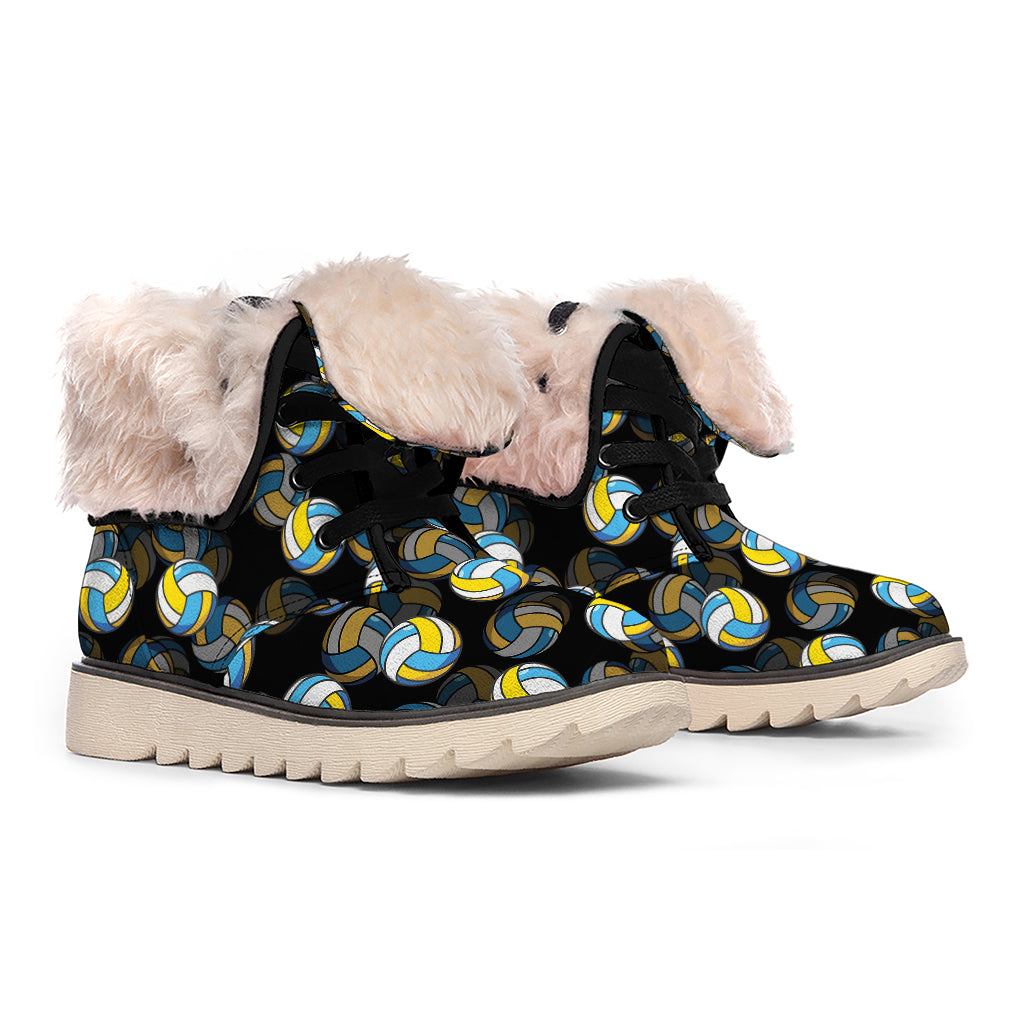 Volleyball Pattern Print Winter Boots