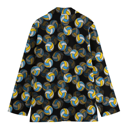 Volleyball Pattern Print Women's Blazer