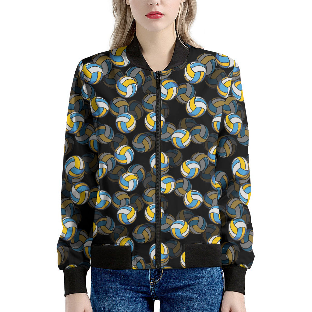 Volleyball Pattern Print Women's Bomber Jacket