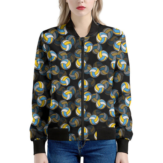 Volleyball Pattern Print Women's Bomber Jacket