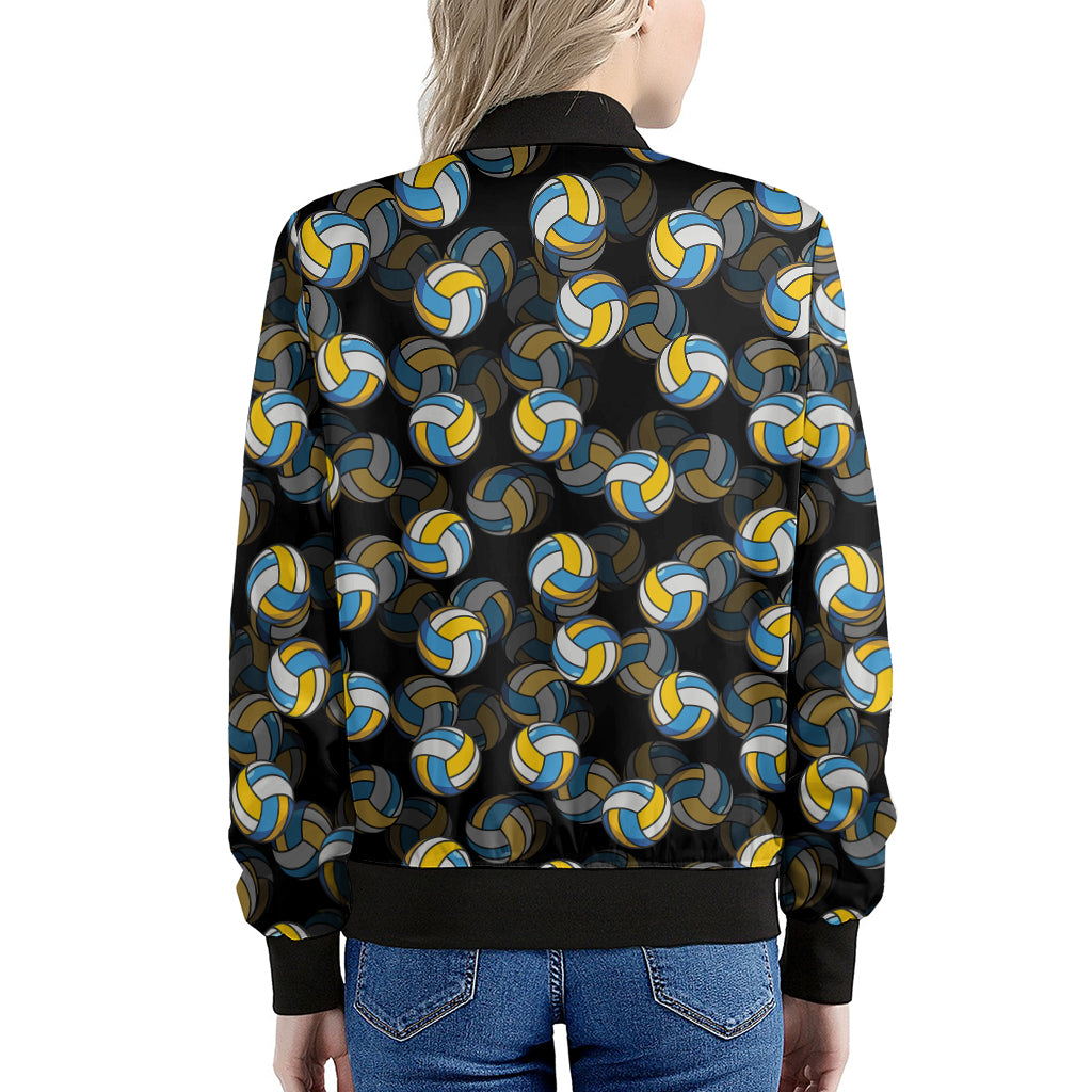 Volleyball Pattern Print Women's Bomber Jacket
