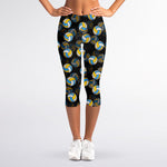 Volleyball Pattern Print Women's Capri Leggings