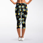 Volleyball Pattern Print Women's Capri Leggings