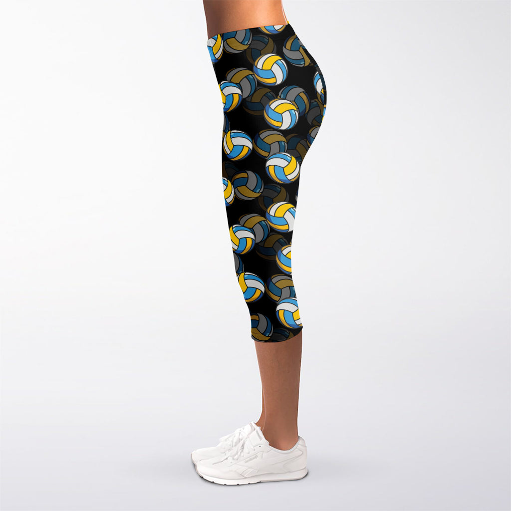 Volleyball Pattern Print Women's Capri Leggings