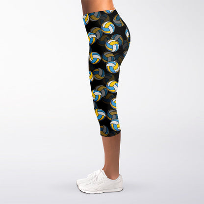 Volleyball Pattern Print Women's Capri Leggings