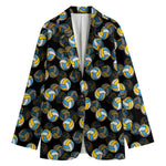 Volleyball Pattern Print Women's Cotton Blazer