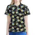 Volleyball Pattern Print Women's Polo Shirt