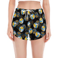 Volleyball Pattern Print Women's Split Running Shorts