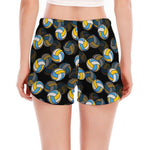 Volleyball Pattern Print Women's Split Running Shorts