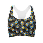 Volleyball Pattern Print Women's Sports Bra