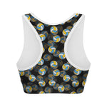 Volleyball Pattern Print Women's Sports Bra