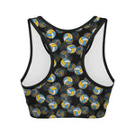 Volleyball Pattern Print Women's Sports Bra