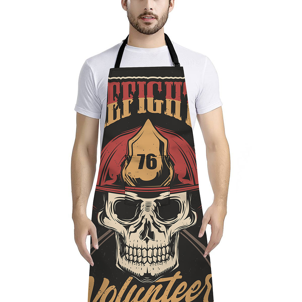Volunteer Firefighter Print Bib Apron With Pocket
