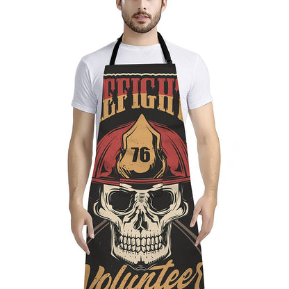Volunteer Firefighter Print Bib Apron With Pocket