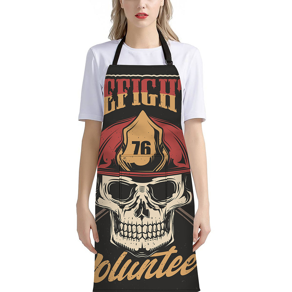 Volunteer Firefighter Print Bib Apron With Pocket