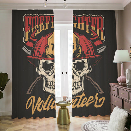 Volunteer Firefighter Print Blackout Pencil Pleat Curtains