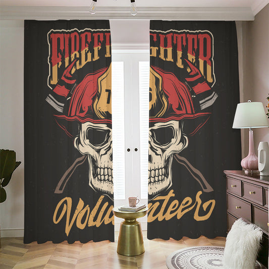 Volunteer Firefighter Print Blackout Pencil Pleat Curtains