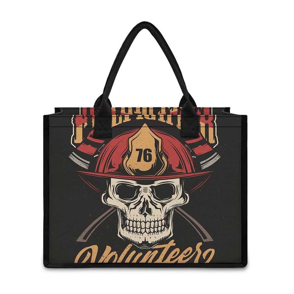 Volunteer Firefighter Print Canvas Tote Bag
