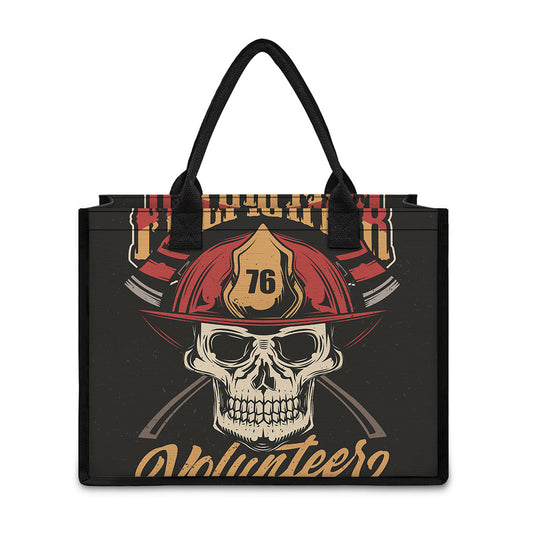 Volunteer Firefighter Print Canvas Tote Bag