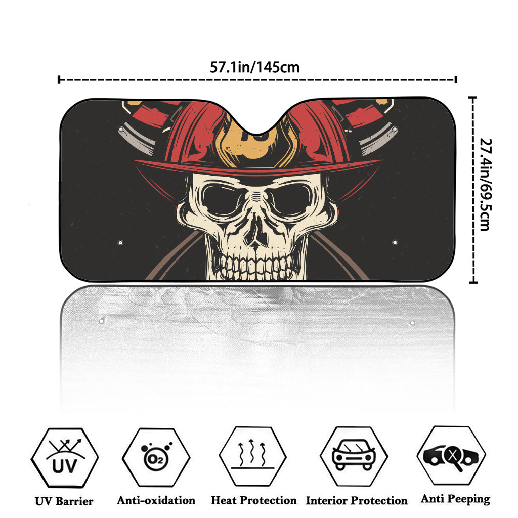 Volunteer Firefighter Print Car Windshield Sun Shade