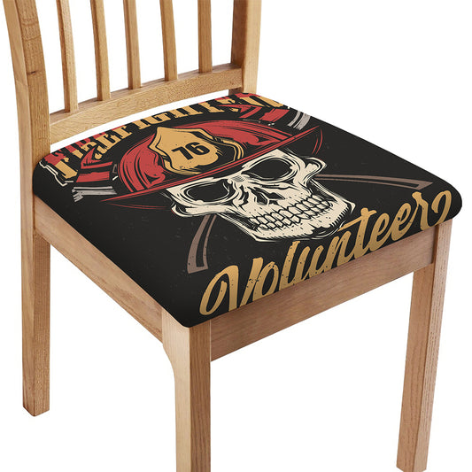 Volunteer Firefighter Print Chair Cushion Cover