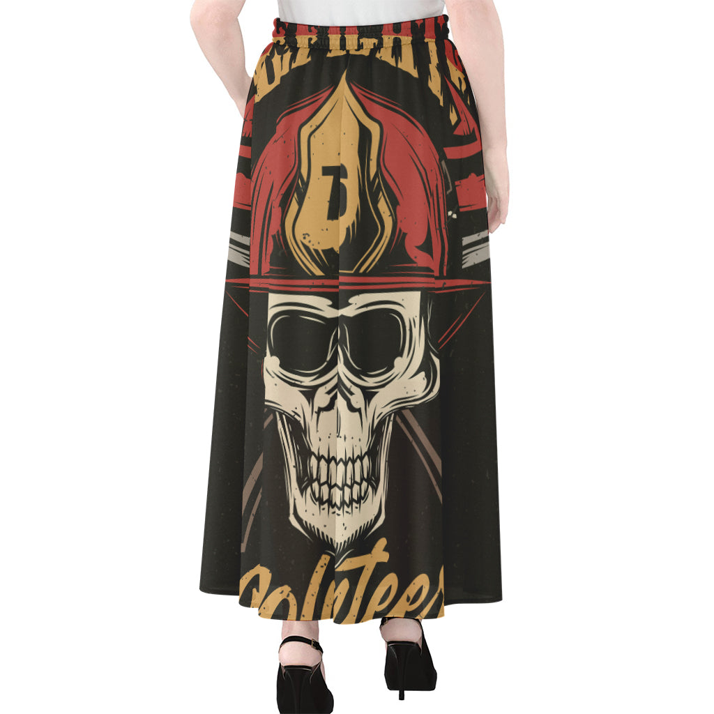 Volunteer Firefighter Print Chiffon Maxi Skirt