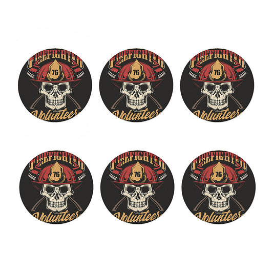 Volunteer Firefighter Print Coaster Set