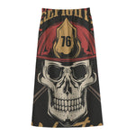 Volunteer Firefighter Print Cotton Front Slit Maxi Skirt