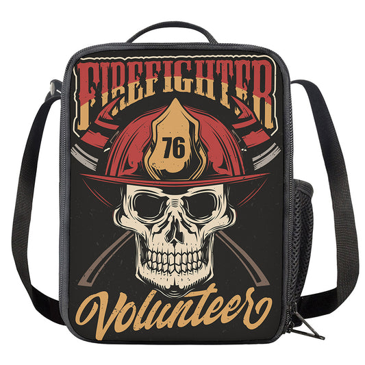 Volunteer Firefighter Print Crossbody Lunch Bag
