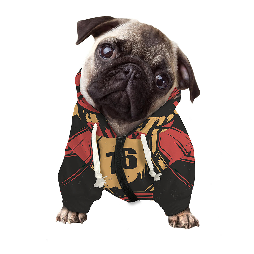 Volunteer Firefighter Print Dog Zip Up Hoodie