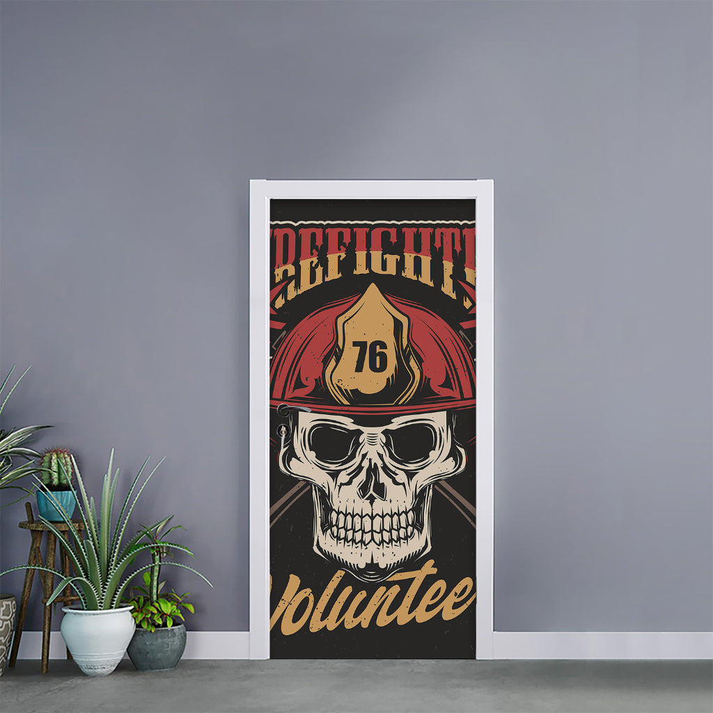 Volunteer Firefighter Print Door Sticker