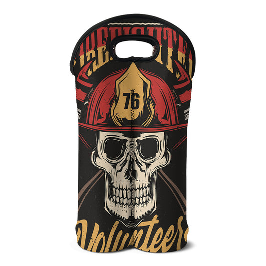 Volunteer Firefighter Print Double Neoprene Wine Tote
