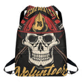 Volunteer Firefighter Print Drawstring Backpack