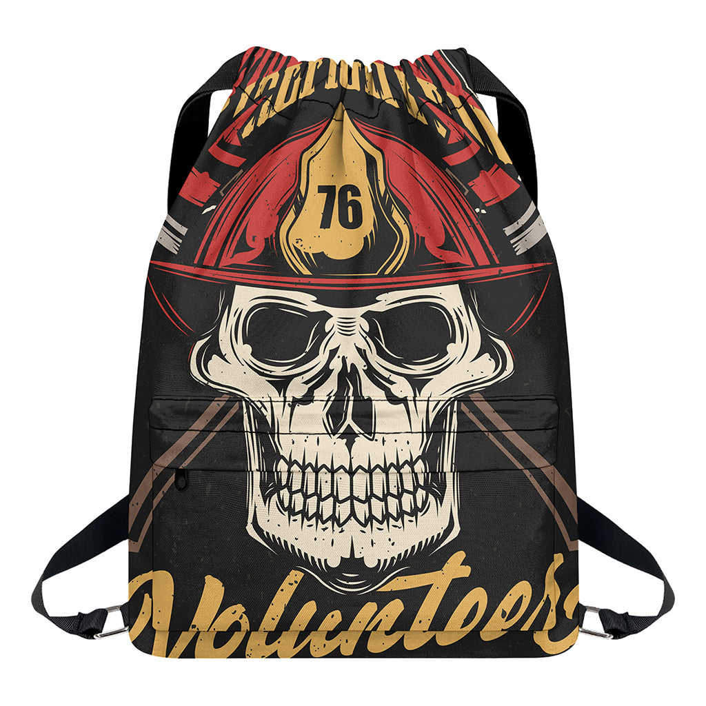 Volunteer Firefighter Print Drawstring Backpack
