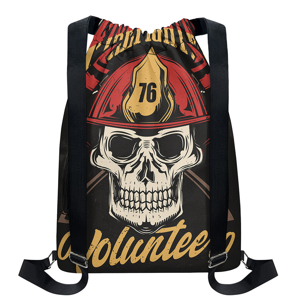 Volunteer Firefighter Print Drawstring Backpack
