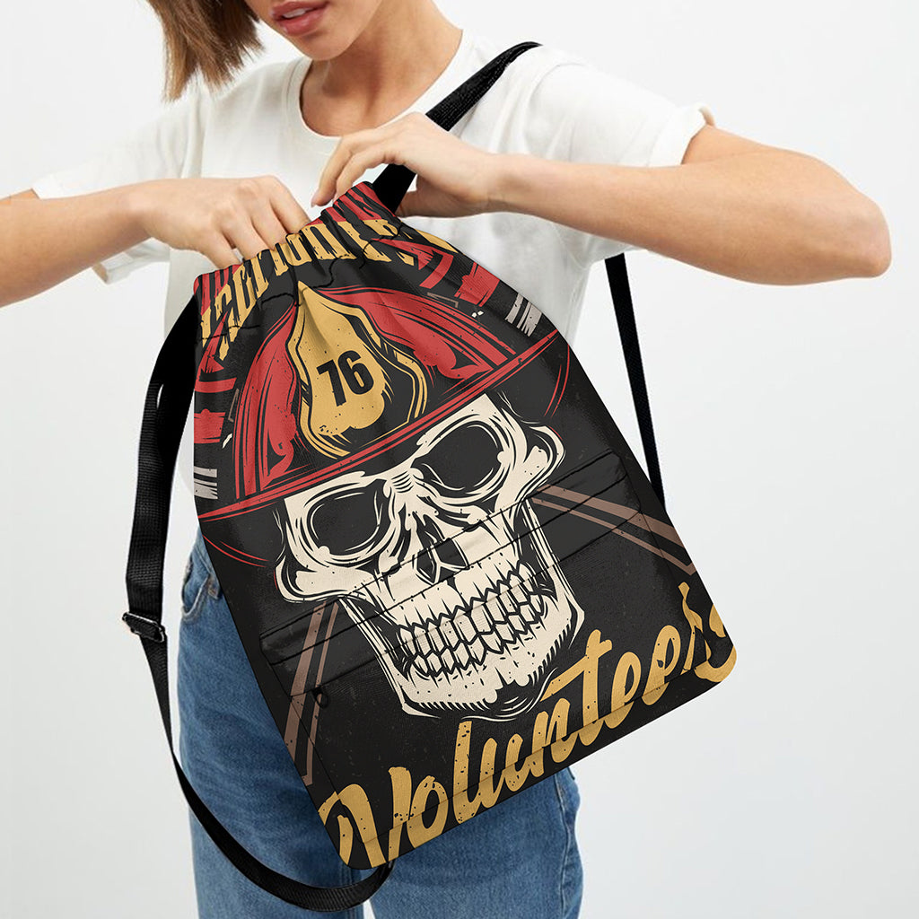 Volunteer Firefighter Print Drawstring Backpack