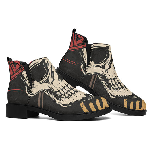 Volunteer Firefighter Print Flat Ankle Boots